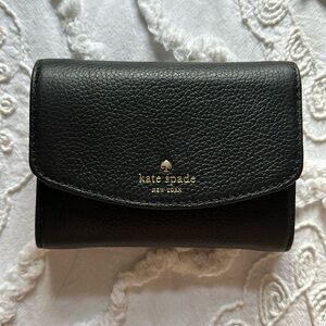 Kate Spade Trifold Black Leather Wallet NWT